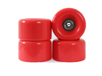 Edge Series Longboard Wheels Set of 4 70mm / 78A plus Bearings (Clean Red)
