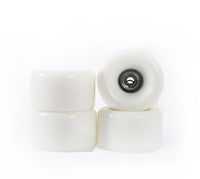 Edge Series Longboard Wheels Set of 4 70mm / 78A plus Bearings (Clean White)
