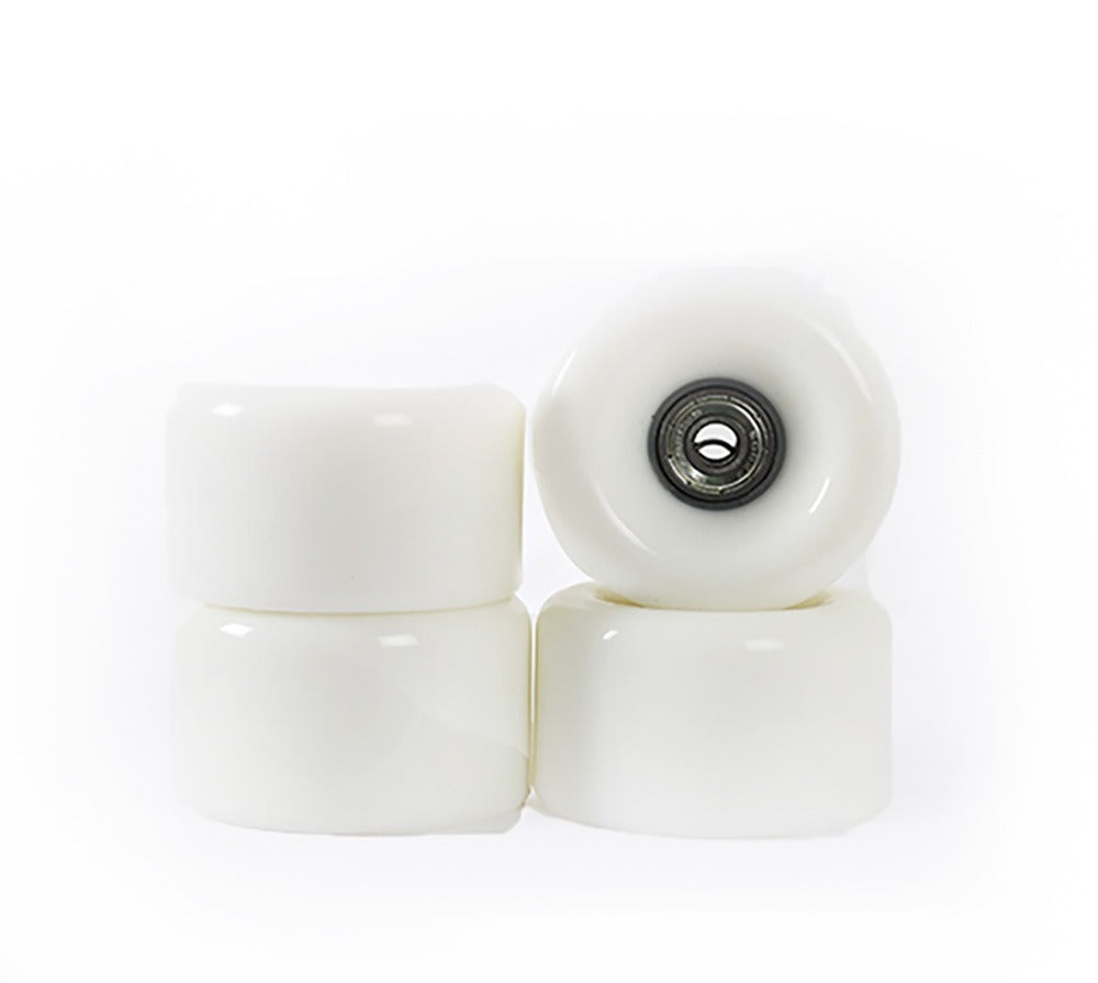 Edge Series Longboard Wheels Set of 4 70mm / 78A plus Bearings (Clean White)
