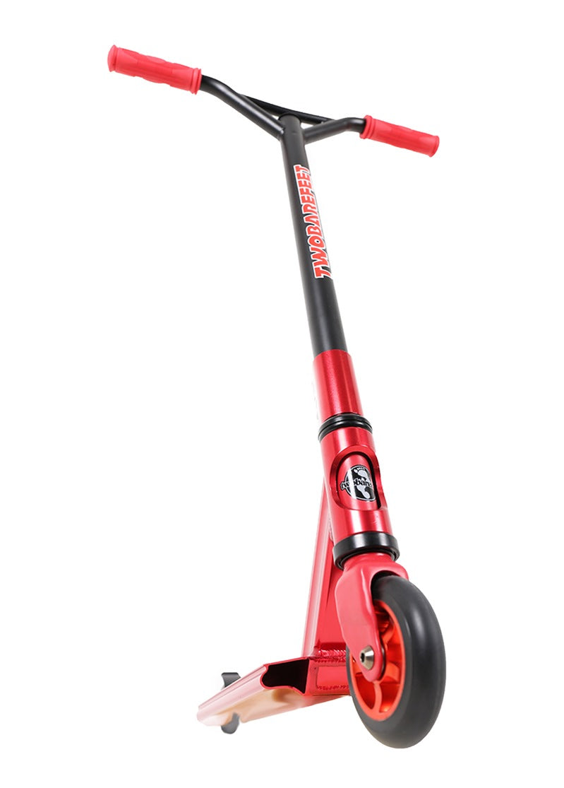 Two Bare Feet Logo Model Stunt Scooter (Red)