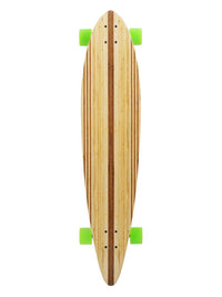 Two Bare Feet "The Chuck" 44in Bamboo Series Longboard Skateboard Complete (Green Wheels)