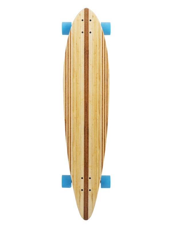 Two Bare Feet "The Chuck" 44in Bamboo Series Longboard Skateboard Complete (Blue Wheels)