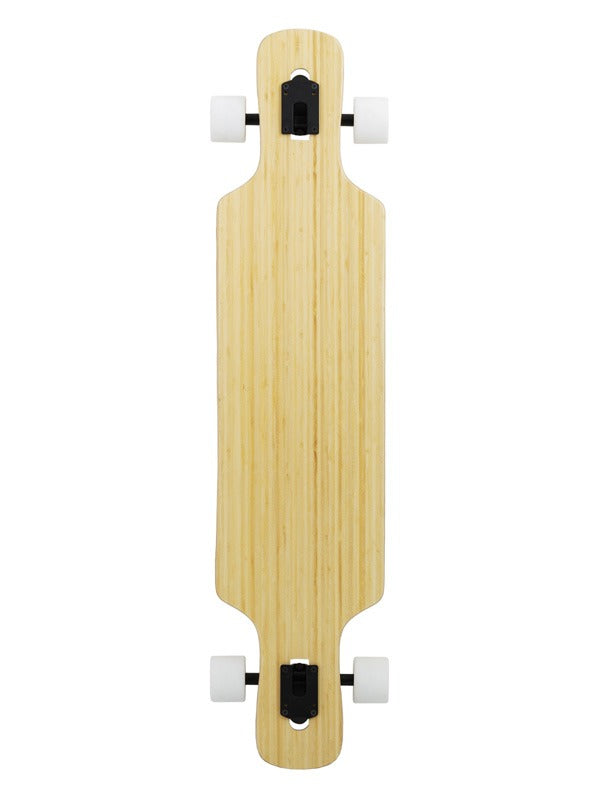 Two Bare Feet "The Parker" 42.5in Bamboo Series Longboard Skateboard Complete (White Wheels)