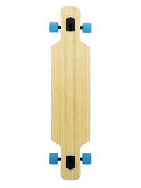 Two Bare Feet "The Parker" 42.5in Bamboo Series Longboard Skateboard Complete (Blue Wheels)