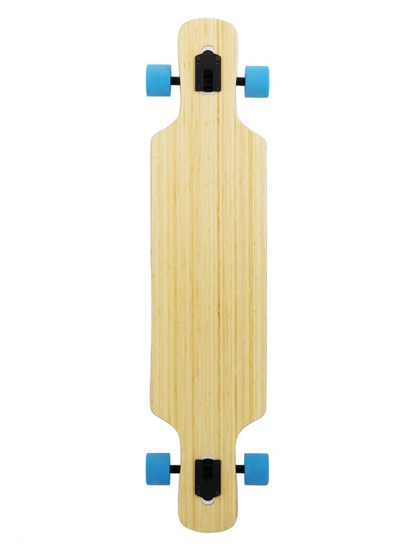Two Bare Feet "The Parker" 42.5in Bamboo Series Longboard Skateboard Complete (Blue Wheels)