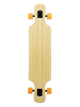 Two Bare Feet "The Parker" 42.5in Bamboo Series Longboard Skateboard Complete (Orange Wheels)