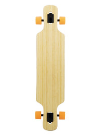 Two Bare Feet "The Parker" 42.5in Bamboo Series Longboard Skateboard Complete (Orange Wheels)