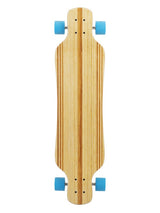 Two Bare Feet "The Larry" 39in Bamboo Series Longboard Skateboard Complete (Blue Wheels)