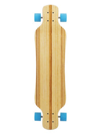 Two Bare Feet "The Larry" 39in Bamboo Series Longboard Skateboard Complete (Blue Wheels)
