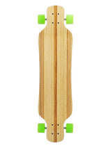 Two Bare Feet "The Larry" 39in Bamboo Series Longboard Skateboard Complete (Green Wheels)
