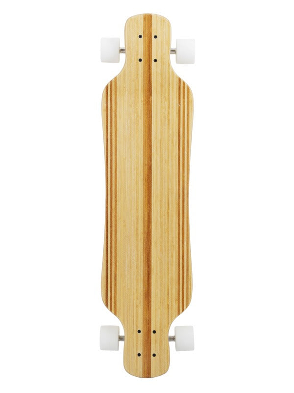 Two Bare Feet "The Larry" 39in Bamboo Series Longboard Skateboard Complete (White Wheels)