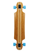 Two Bare Feet "The Hunter" 40in Bamboo Series Longboard Skateboard Complete (Blue Wheels)