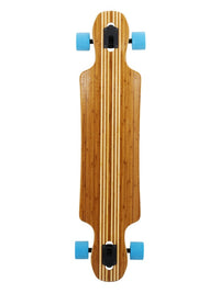 Two Bare Feet "The Hunter" 40in Bamboo Series Longboard Skateboard Complete (Blue Wheels)
