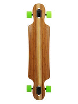 Two Bare Feet "The Hunter" 40in Bamboo Series Longboard Skateboard Complete (Green Wheels)