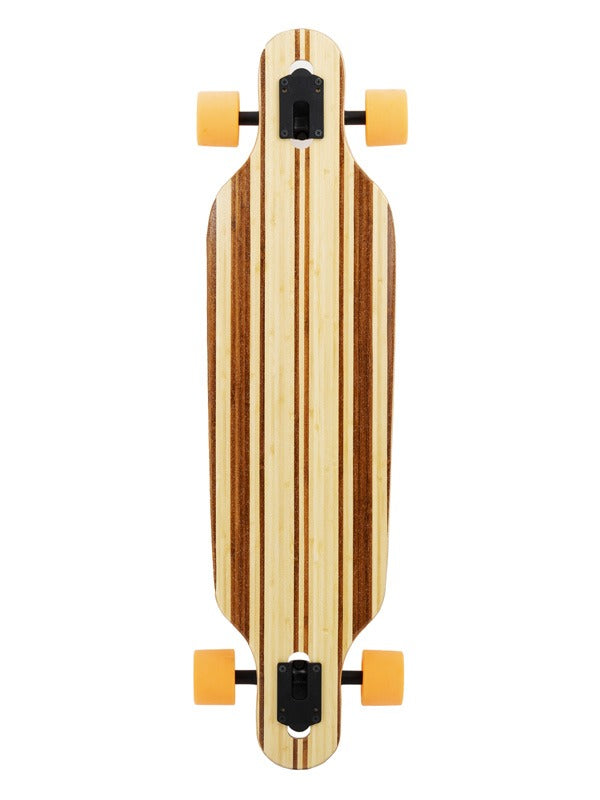 Two Bare Feet "The Austin" 36in Bamboo Series Longboard Skateboard Complete (Orange Wheels)