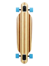 Two Bare Feet "The Austin" 36in Bamboo Series Longboard Skateboard Complete (Blue Wheels)