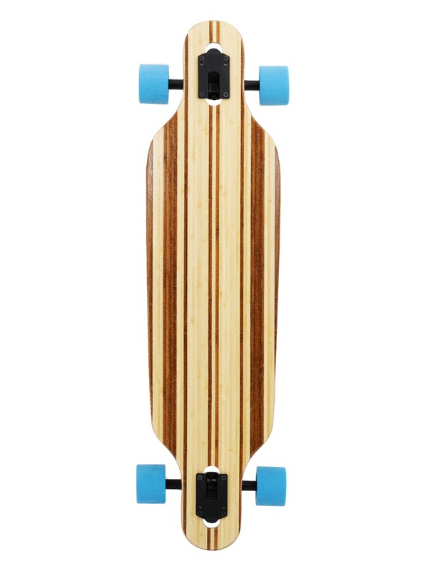 Two Bare Feet "The Austin" 36in Bamboo Series Longboard Skateboard Complete (Blue Wheels)