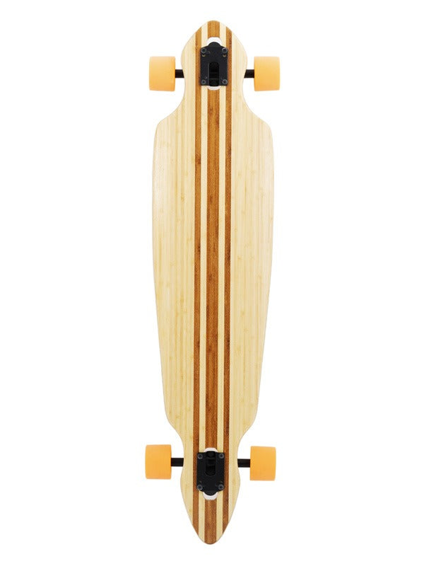 Two Bare Feet "The Duke" 41in Bamboo Series Longboard Skateboard Complete (Orange Wheels)