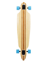 Two Bare Feet "The Duke" 41in Bamboo Series Longboard Skateboard Complete (Blue Wheels)
