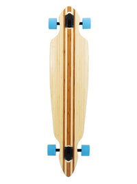 Two Bare Feet "The Duke" 41in Bamboo Series Longboard Skateboard Complete (Blue Wheels)