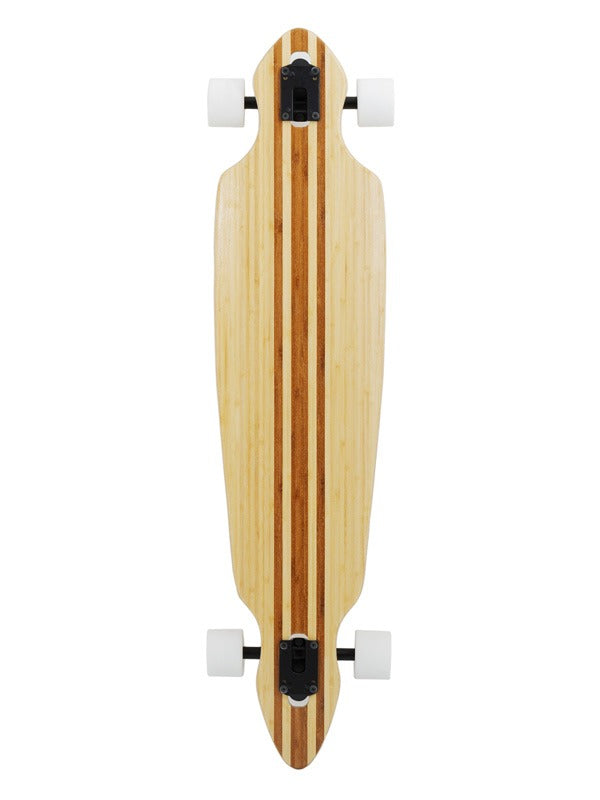 Two Bare Feet "The Duke" 41in Bamboo Series Longboard Skateboard Complete (White Wheels)