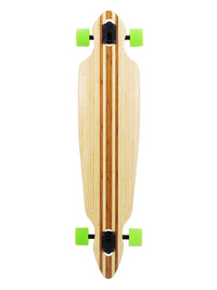 Two Bare Feet "The Duke" 41in Bamboo Series Longboard Skateboard Complete (Green Wheels)