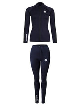 Two Bare Feet Womens Silicone Print Series 2.5mm Wetsuit Jacket & Pants Set (Black)