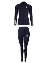 Two Bare Feet Womens Silicone Print Series 2.5mm Wetsuit Jacket & Pants Set (Black/White)
