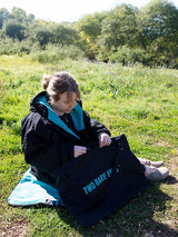 Two Bare Feet Weatherproof Tote Bag (Black/Teal)