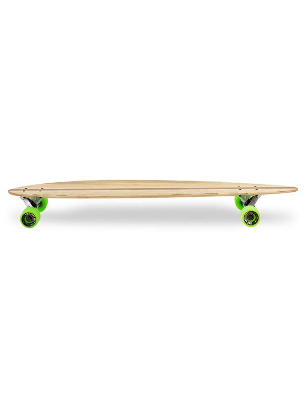 Two Bare Feet "The Chuck" 44in Bamboo Series Longboard Skateboard Complete (Green Wheels)