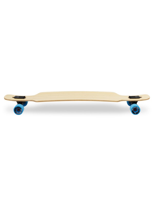 Two Bare Feet "The Parker" 42.5in Bamboo Series Longboard Skateboard Complete (Blue Wheels)