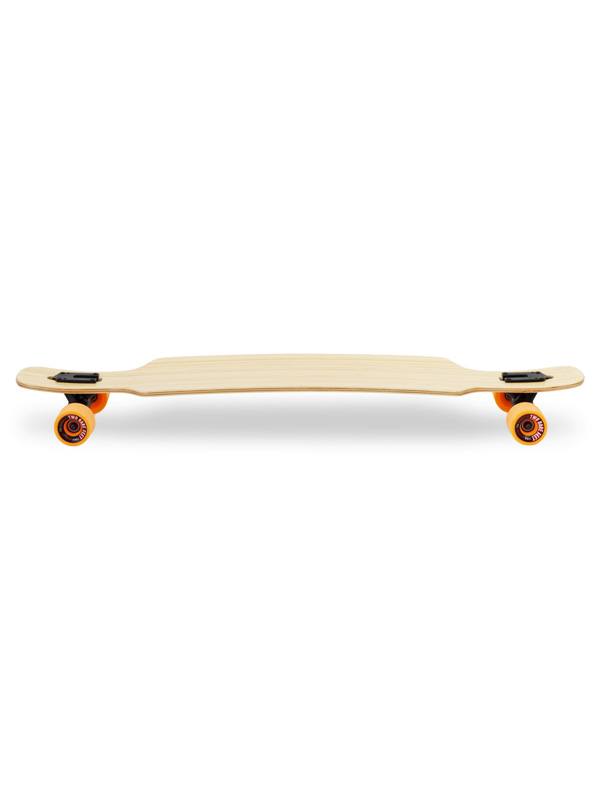 Two Bare Feet "The Parker" 42.5in Bamboo Series Longboard Skateboard Complete (Orange Wheels)