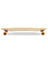 Two Bare Feet "The Larry" 39in Bamboo Series Longboard Skateboard Complete (Orange Wheels)
