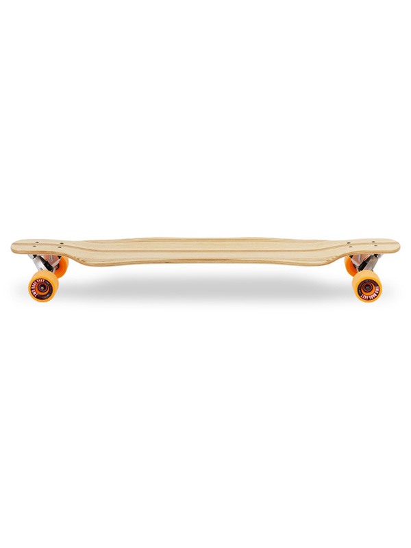 Two Bare Feet "The Larry" 39in Bamboo Series Longboard Skateboard Complete (Orange Wheels)