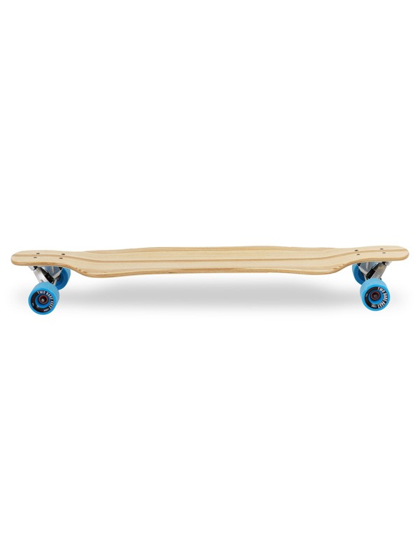 Two Bare Feet "The Larry" 39in Bamboo Series Longboard Skateboard Complete (Blue Wheels)