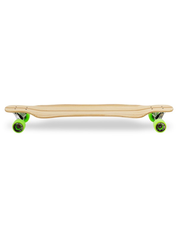 Two Bare Feet "The Larry" 39in Bamboo Series Longboard Skateboard Complete (Green Wheels)