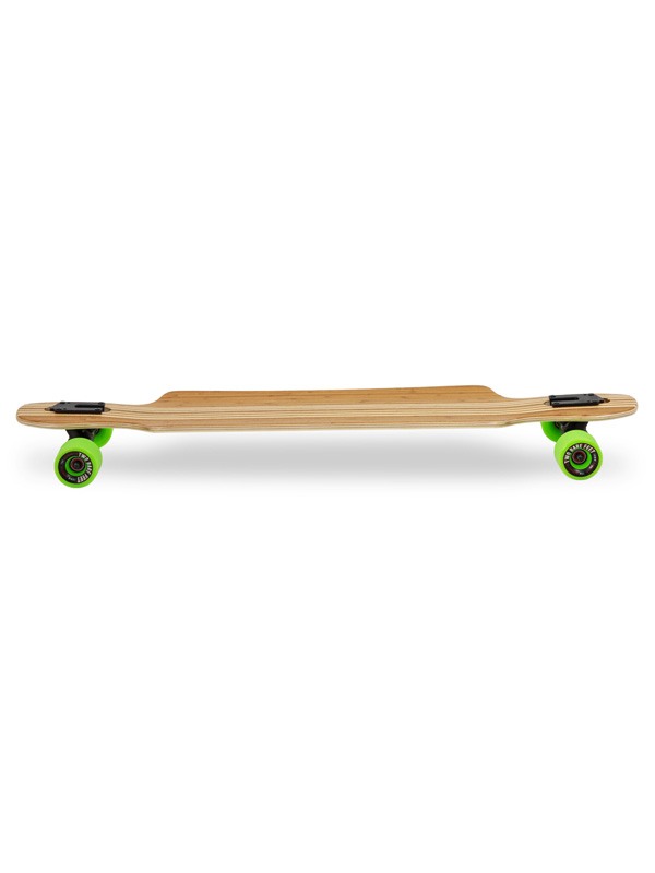 Two Bare Feet "The Hunter" 40in Bamboo Series Longboard Skateboard Complete (Green Wheels)