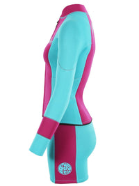 Two Bare Feet Harmony 3mm Jacket & Shorts Set (Raspberry / Mint)