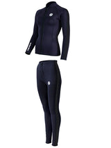 Two Bare Feet Womens Silicone Print Series 2.5mm Wetsuit Jacket & Pants Set (Black)