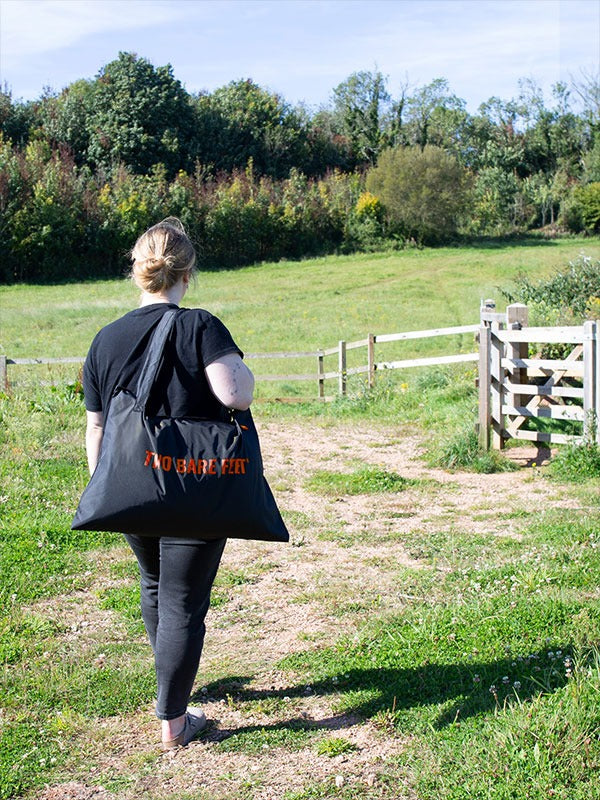 Two Bare Feet Weatherproof Tote Bag (Black/Red)