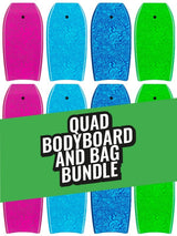 Two Bare Feet Classic Pattern Quad Bodyboard and Bag Bundle (Choice of 33", 37", 41", 42", 44")