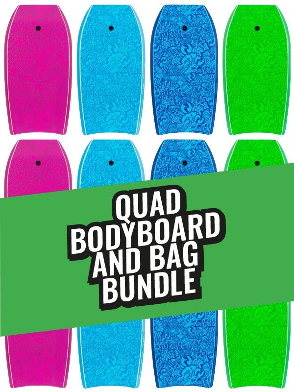 Two Bare Feet Classic Pattern Quad Bodyboard and Bag Bundle (Choice of 33", 37", 41", 42", 44")
