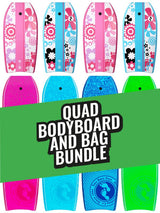 Two Bare Feet Flowers Quad Bodyboard & Bag Bundle