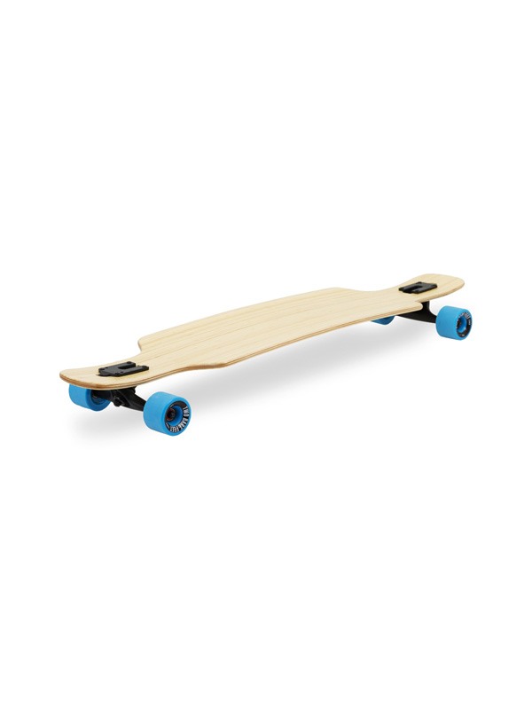 Two Bare Feet "The Parker" 42.5in Bamboo Series Longboard Skateboard Complete (Blue Wheels)