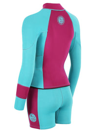 Two Bare Feet Harmony 3mm Jacket & Shorts Set (Raspberry / Mint)