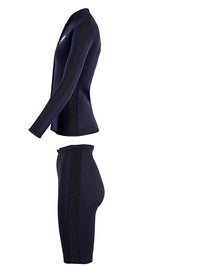 Two Bare Feet Womens Silicone Print Series 2.5mm Wetsuit Jacket & Shorts Set (Black)