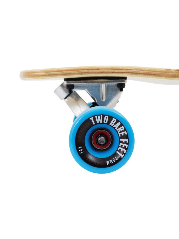 Two Bare Feet "The Larry" 39in Bamboo Series Longboard Skateboard Complete (Blue Wheels)
