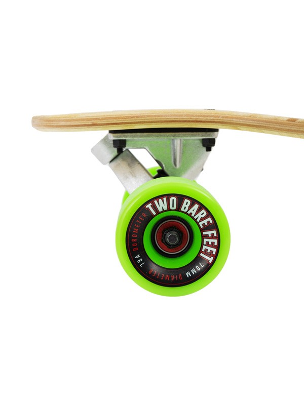 Two Bare Feet "The Larry" 39in Bamboo Series Longboard Skateboard Complete (Green Wheels)