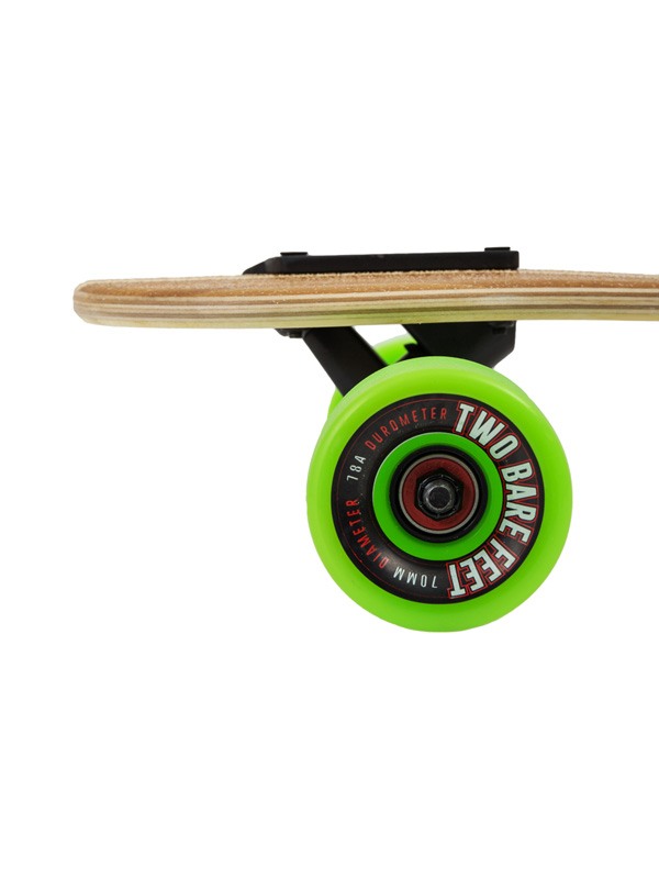 Two Bare Feet "The Hunter" 40in Bamboo Series Longboard Skateboard Complete (Green Wheels)