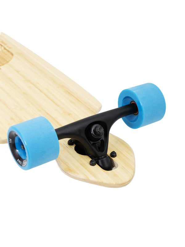 Two Bare Feet "The Duke" 41in Bamboo Series Longboard Skateboard Complete (Blue Wheels)